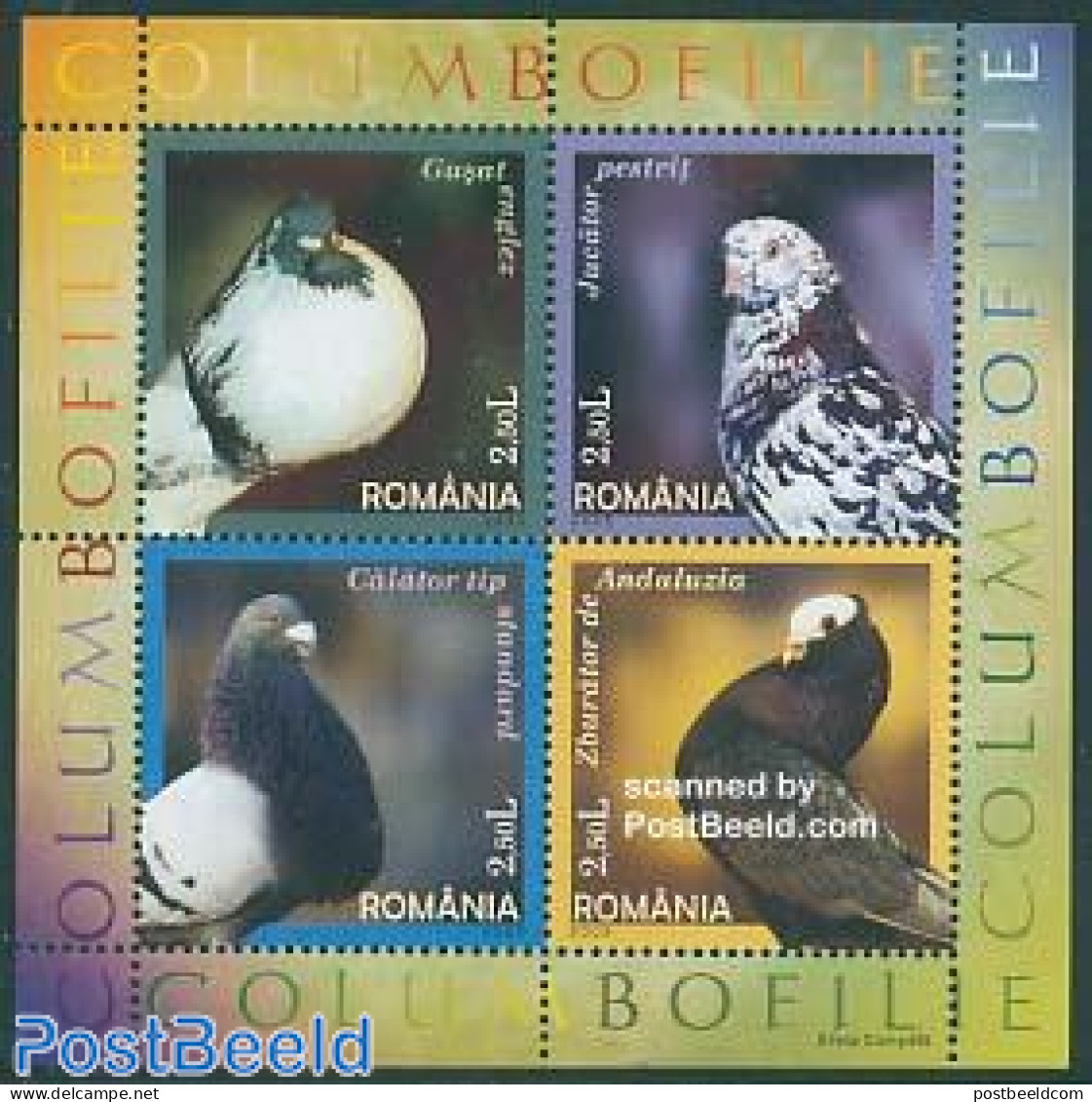 Romania 2005 Pigeons 4v M/s, Mint NH, Nature - Birds - Ongebruikt