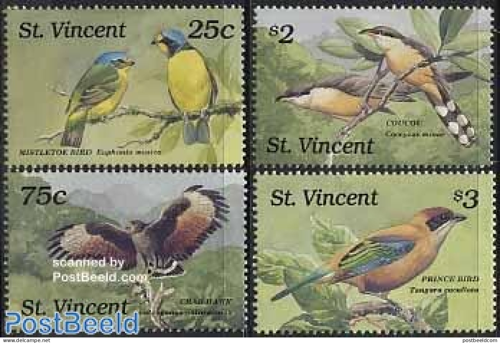 Saint Vincent 1989 Birds 4v, Mint NH, Nature - Birds - St.Vincent (1979-...)