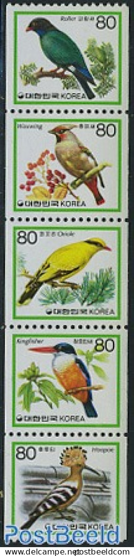 Korea, South 1986 Birds 5v [::::] Coil, Mint NH, Nature - Birds - Kingfishers - Corea Del Sud