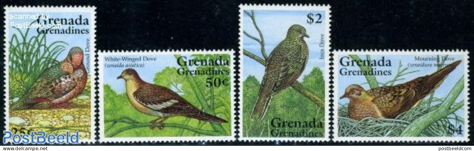 Grenada Grenadines 1995 Pigeons 4v, Mint NH, Nature - Birds - Pigeons - Grenade (1974-...)