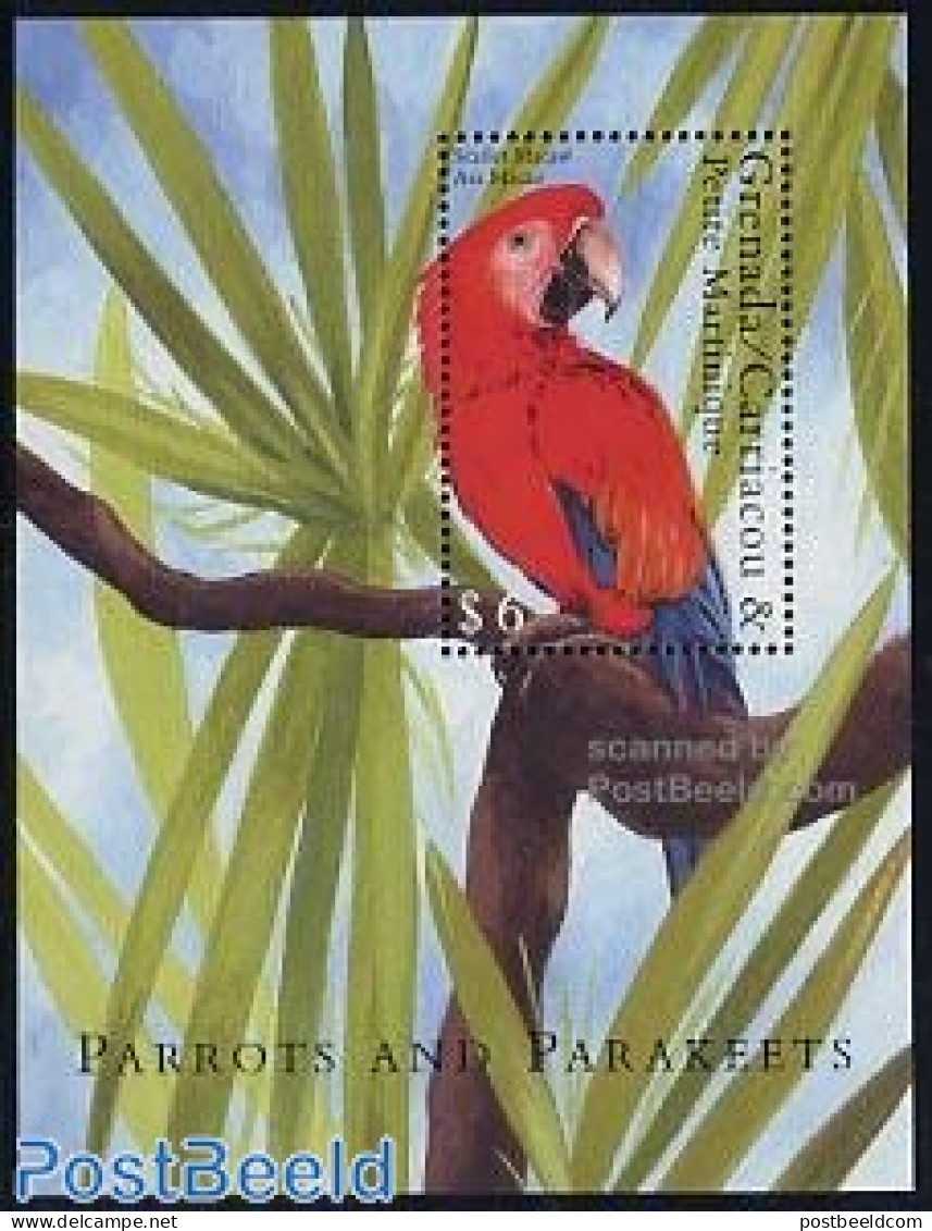 Grenada Grenadines 2000 Ara Macao S/s, Mint NH, Nature - Birds - Grenade (1974-...)