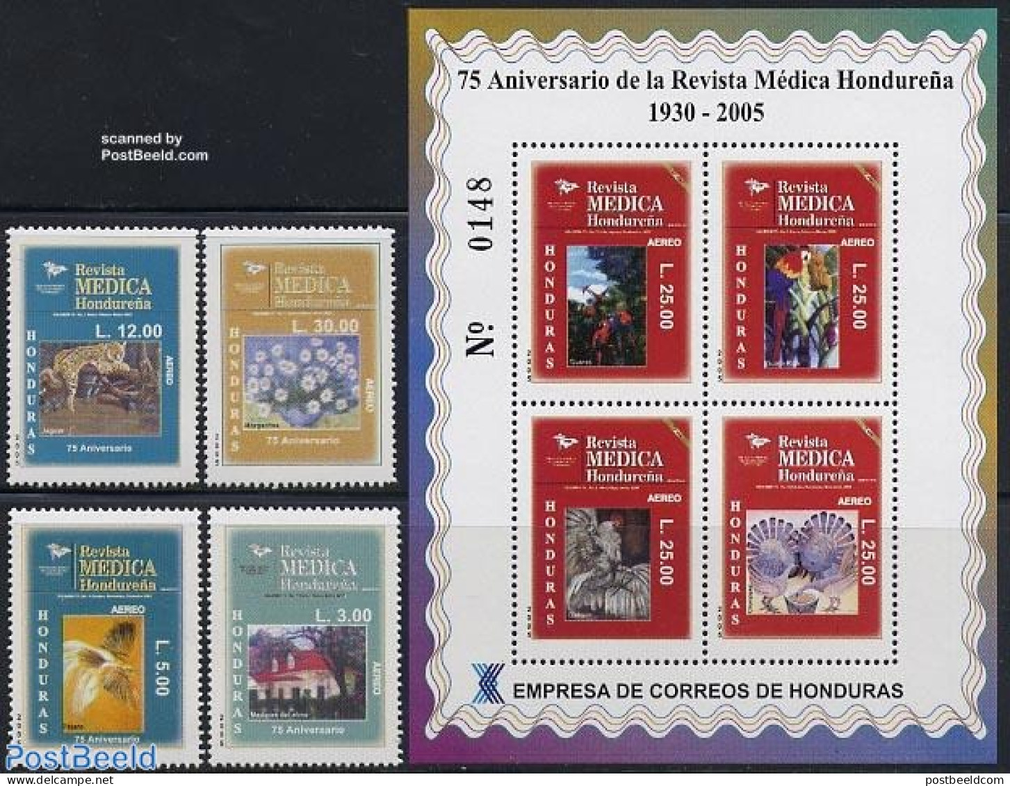 Honduras 2005 Medical Magazine 8v (4v+m/s), Mint NH, Health - History - Nature - Health - Newspapers & Journalism - Bi.. - Honduras