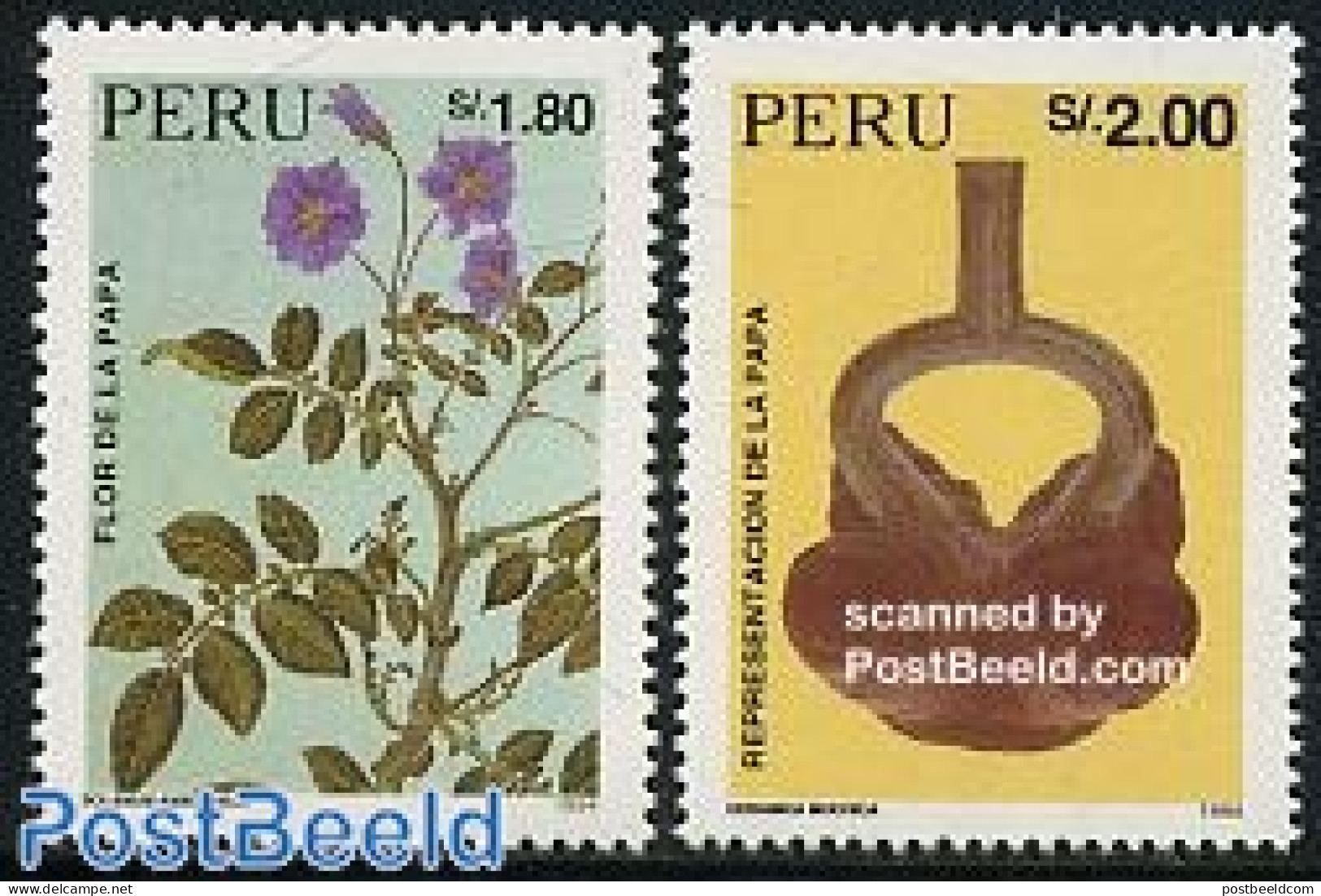 Peru 1995 Potatoes 2v, Mint NH, Health - Various - Food & Drink - Agriculture - Food