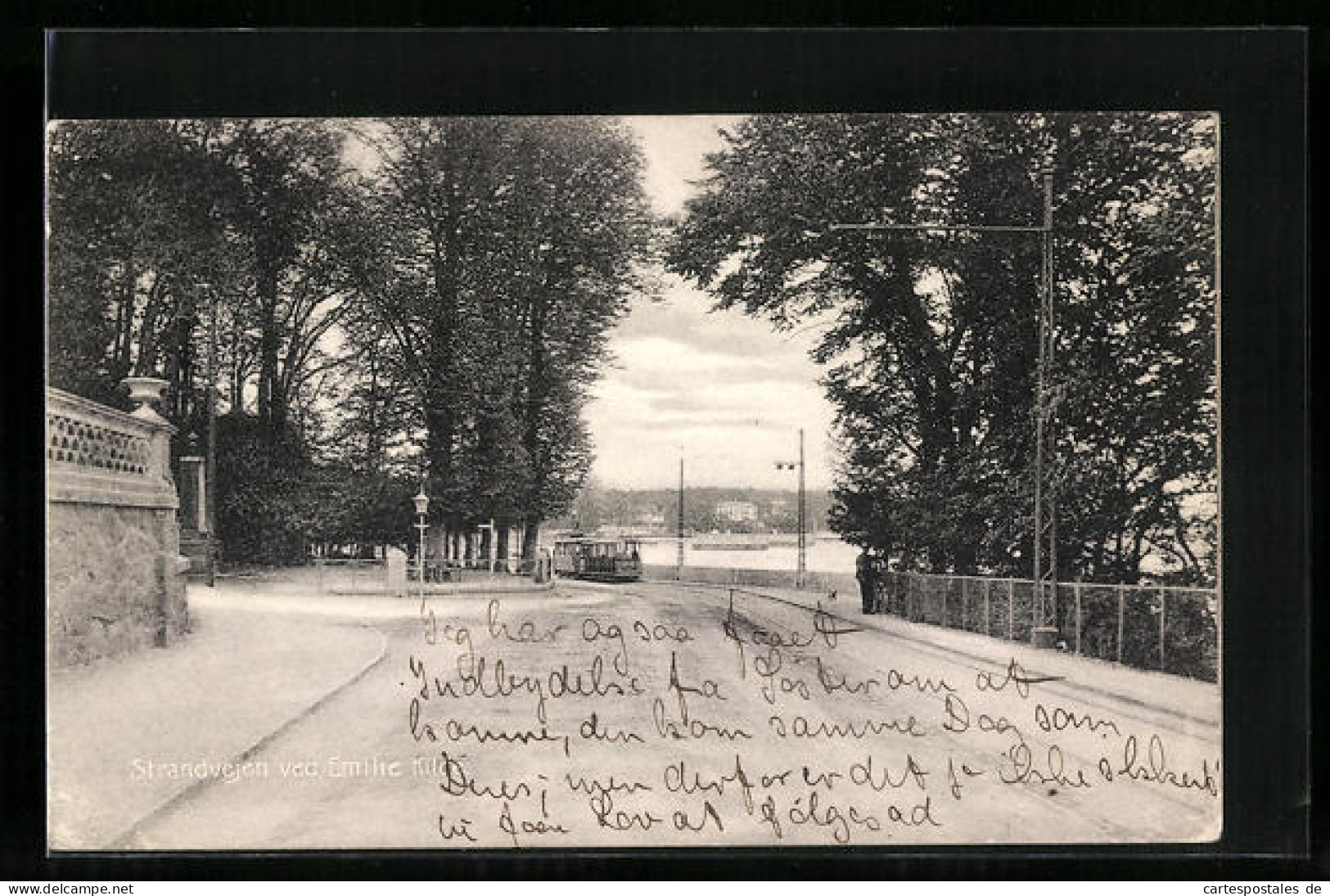 AK Kopenhagen, Strandvejen Ved Emilie Kilde, Strassenbahn  - Strassenbahnen