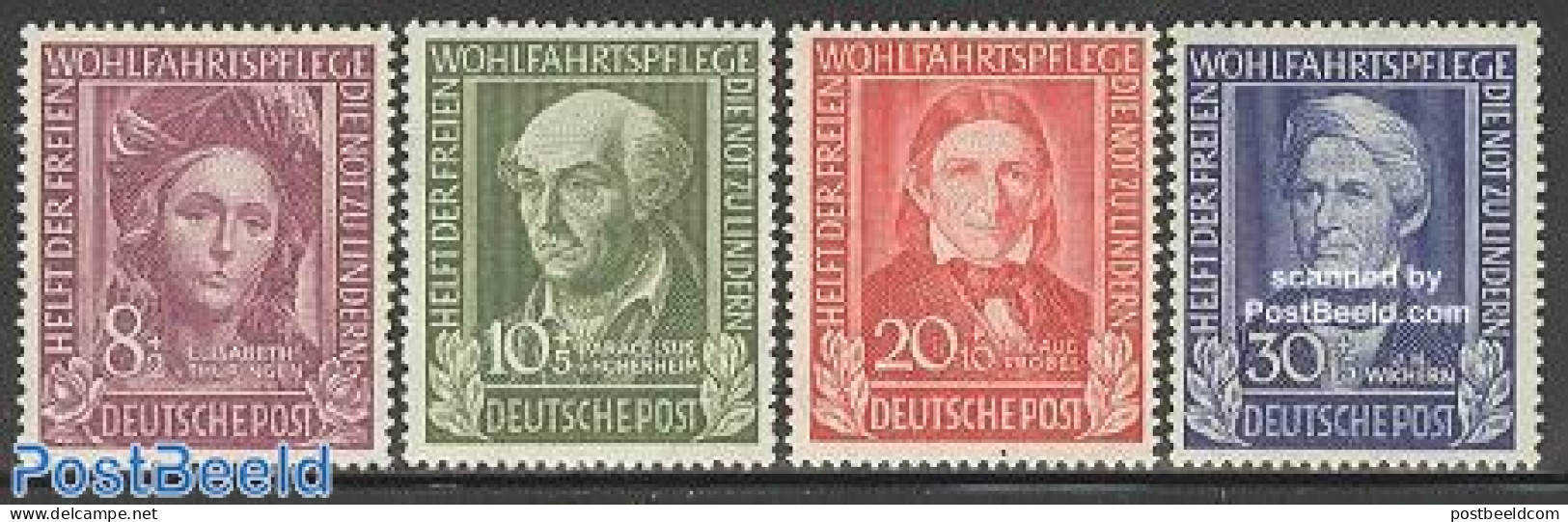 Germany, Federal Republic 1949 Welfare 4v, Mint NH, Health - Religion - Health - Religion - Unused Stamps