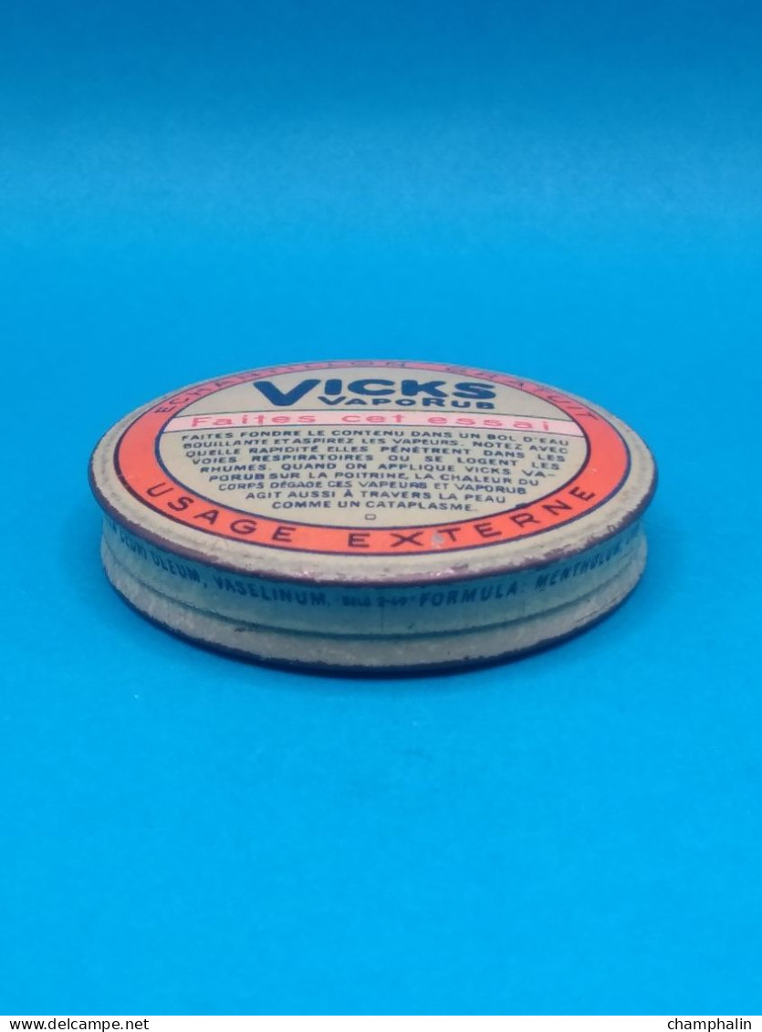 Boîte En Métal Ancienne - Vicks VapoRub - Echantillon - Texte En Français & Néerlandais - Boîtes