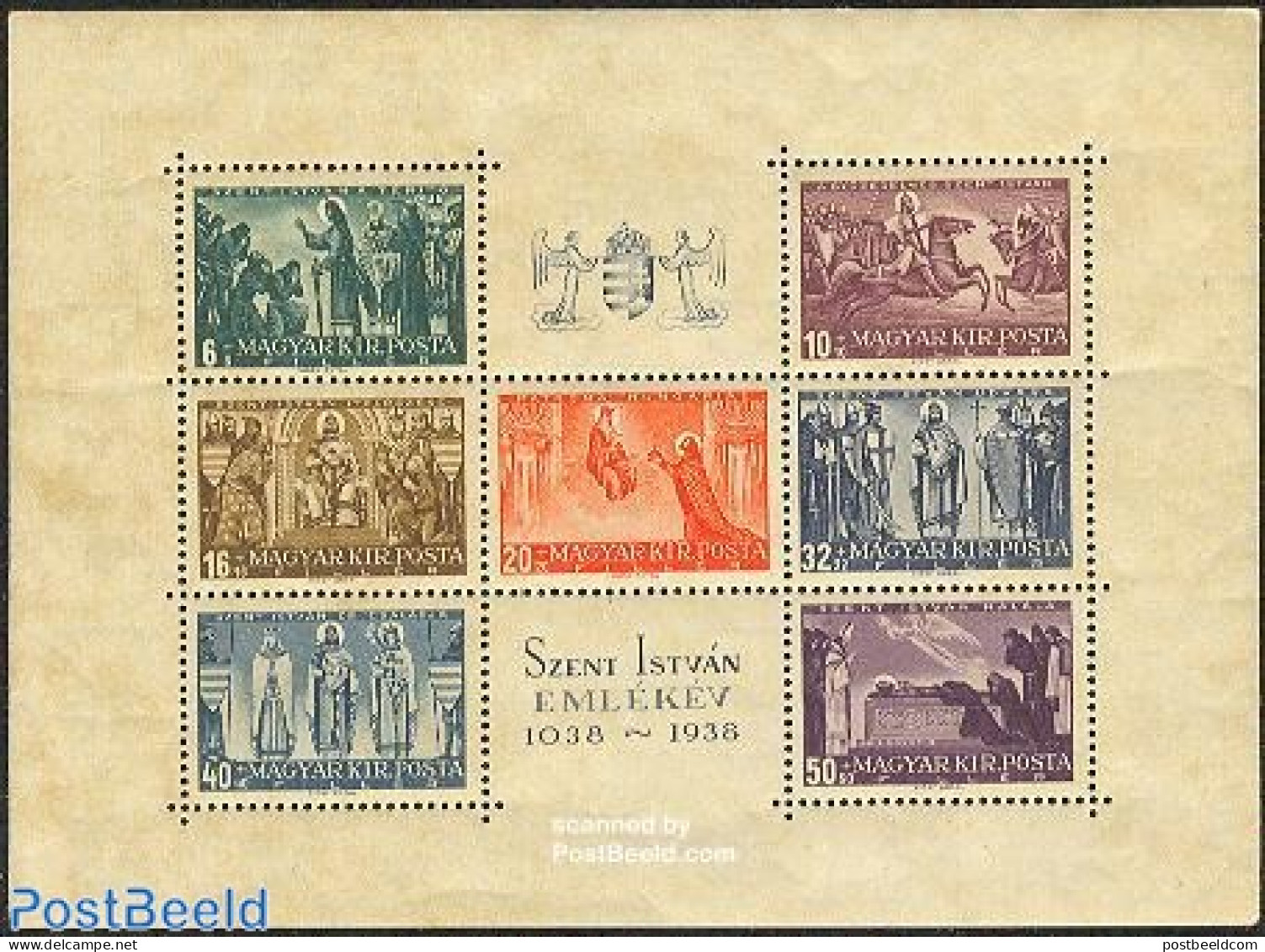 Hungary 1938 Holy Stephan S/s, Mint NH, Nature - Religion - Horses - Religion - Nuevos