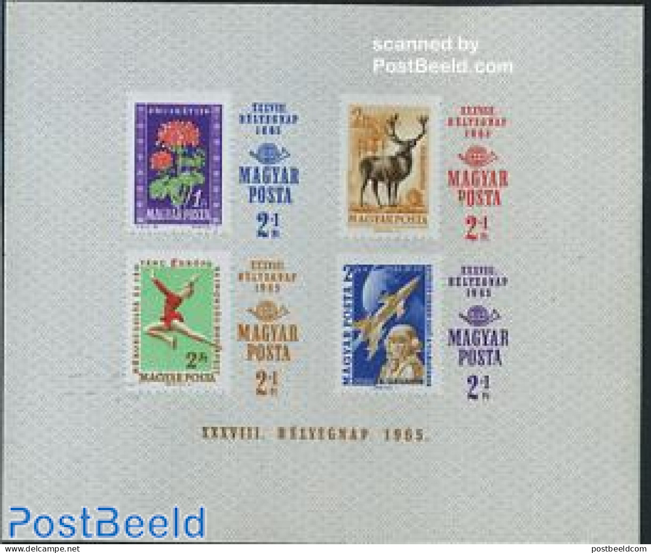 Hungary 1965 Stamp Day S/s Imperforated, Mint NH, Nature - Sport - Transport - Animals (others & Mixed) - Deer - Gymna.. - Nuovi