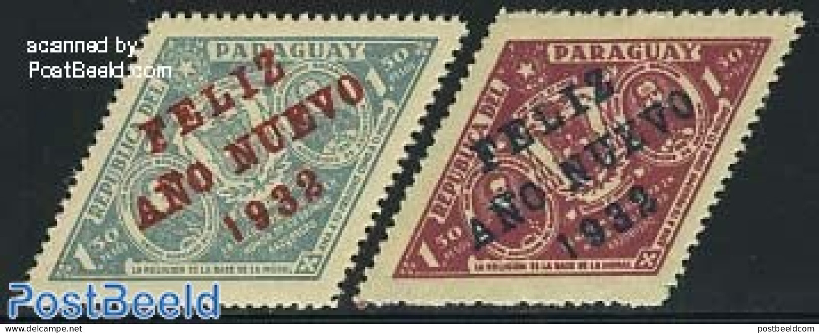 Paraguay 1931 New Year 2v, Mint NH, Various - New Year - Nieuwjaar