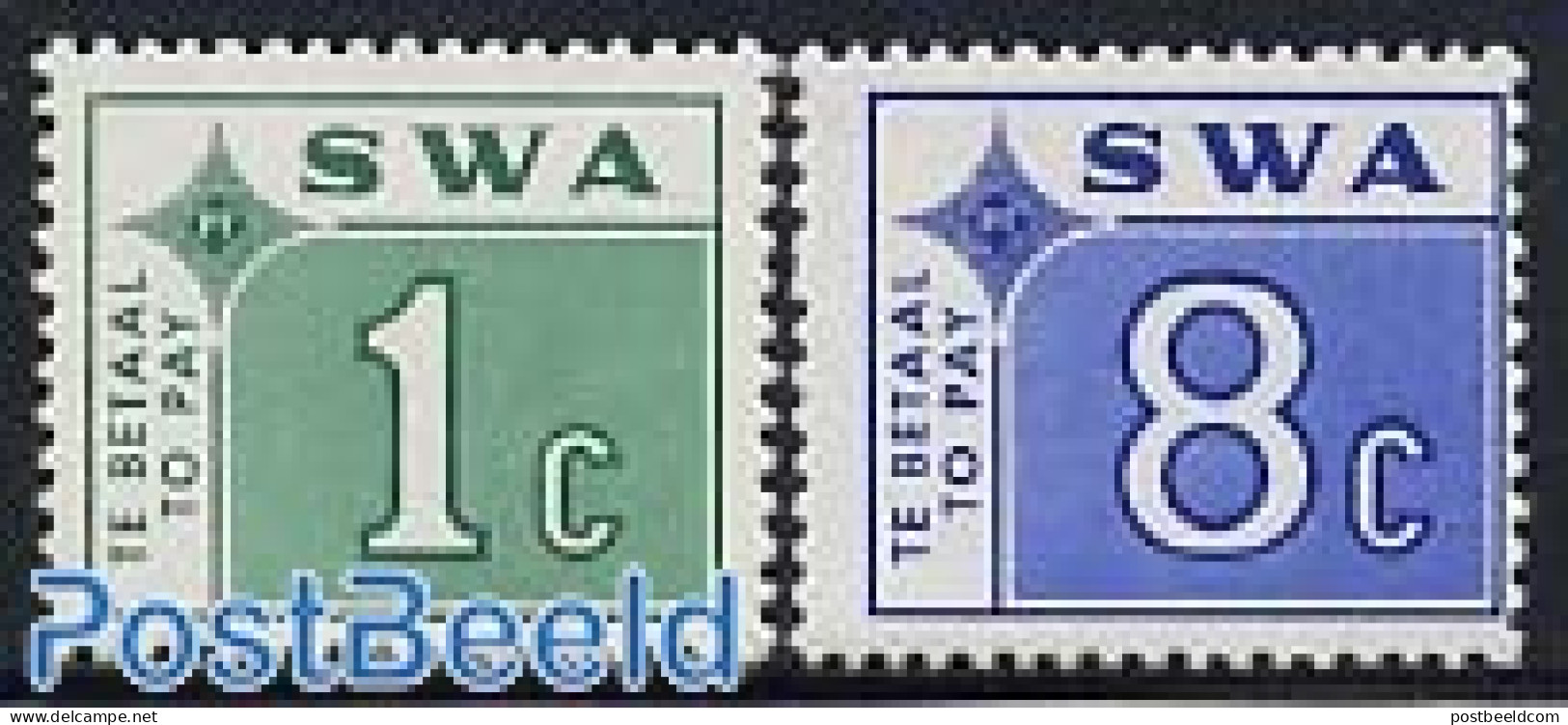 South-West Africa 1972 Postage Due 2v, Mint NH - Africa Del Sud-Ovest (1923-1990)