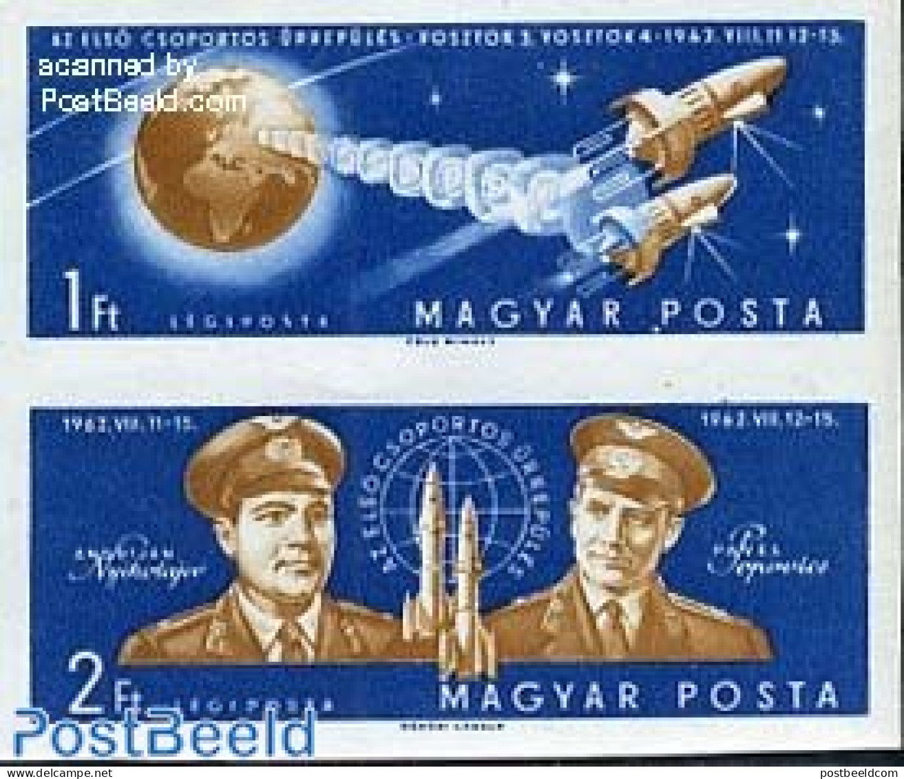 Hungary 1962 Vostok 3 & 4, 2v Imperforated, Mint NH, Transport - Space Exploration - Neufs