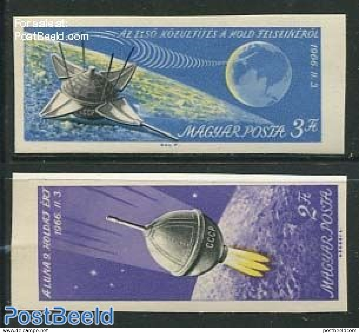 Hungary 1966 Luna 9 2v Imperforated, Mint NH, Transport - Space Exploration - Ongebruikt