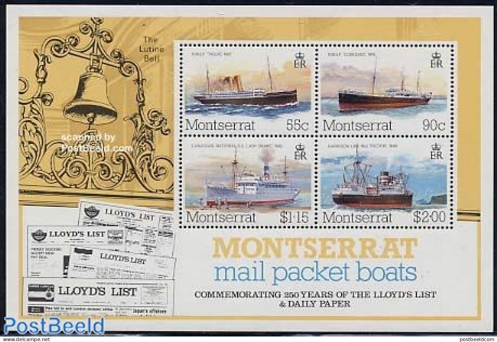 Montserrat 1984 Lloyds List S/s, Mint NH, Transport - Ships And Boats - Boten