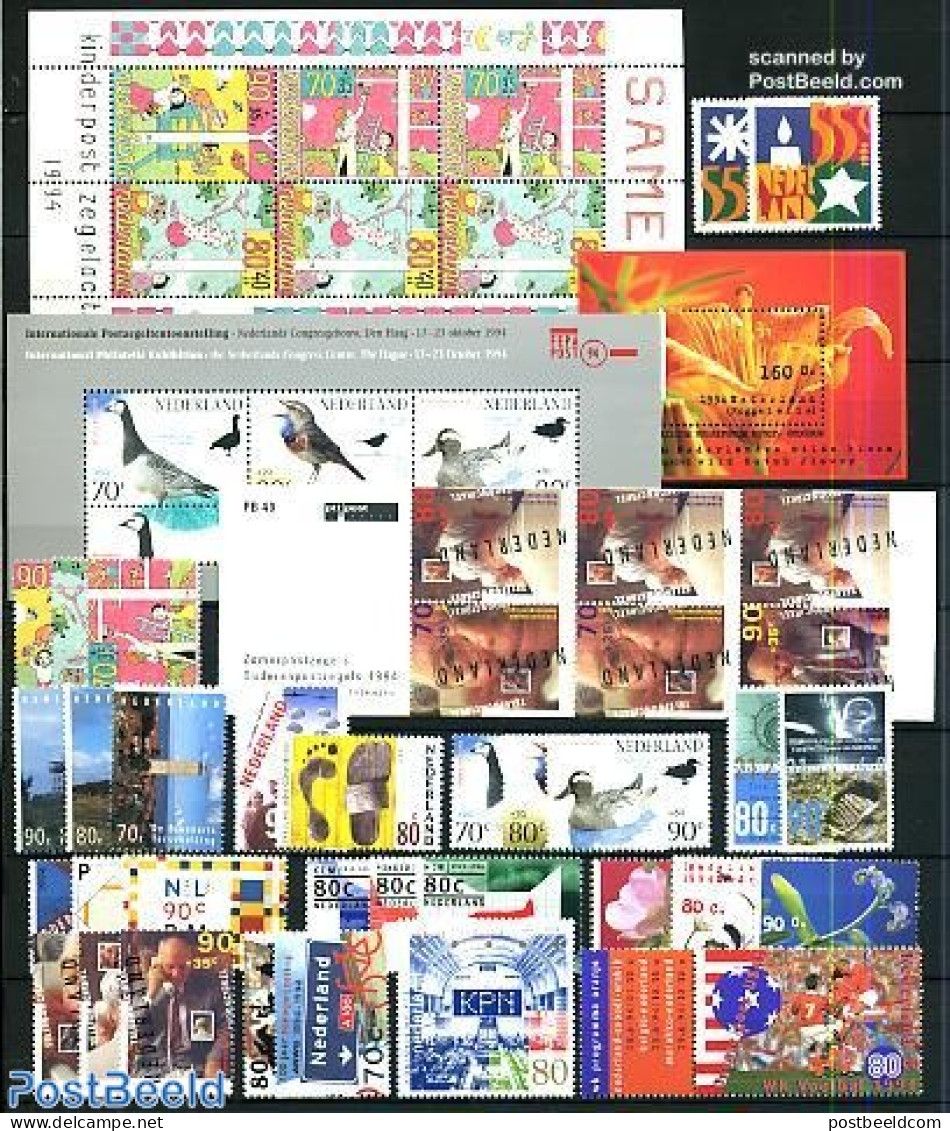 Netherlands 1994 Yearset 1994 (31v+3s/s+1bklt), Mint NH, Various - Yearsets (by Country) - Neufs