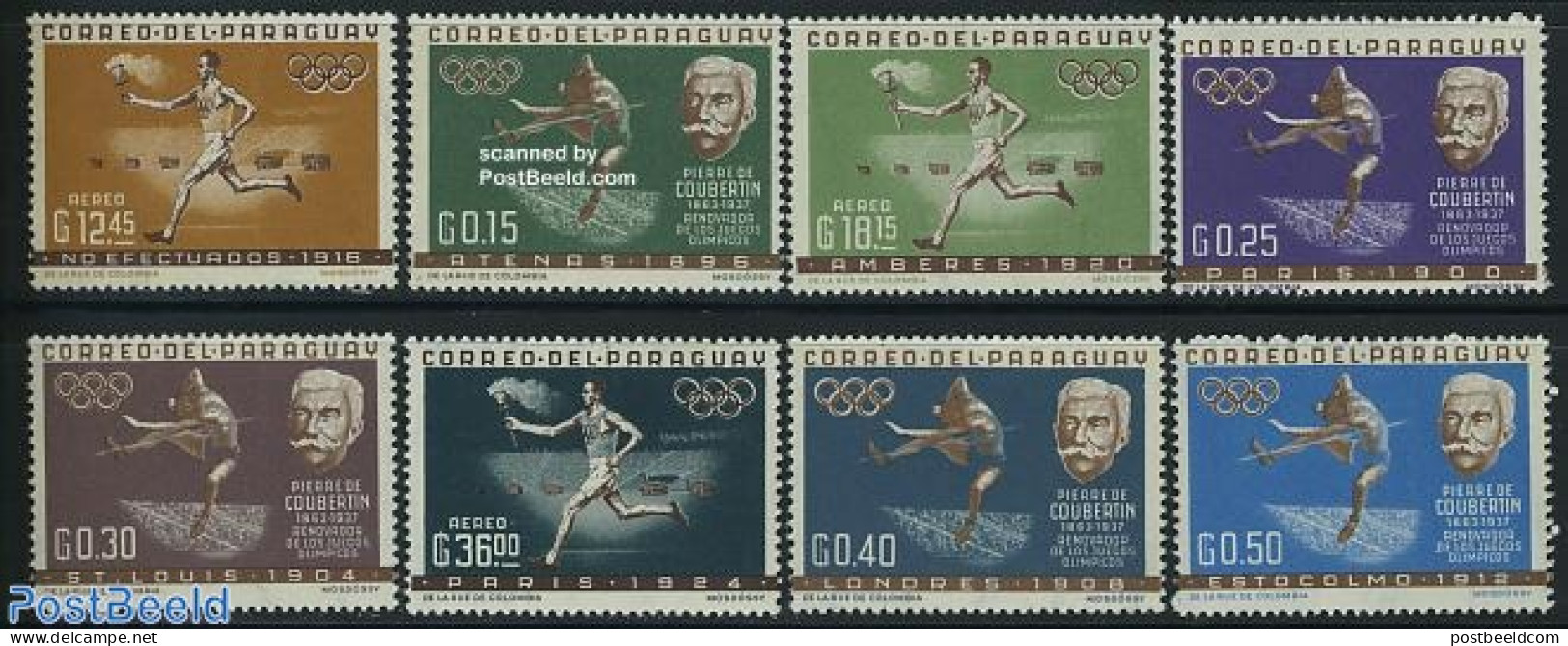 Paraguay 1963 Olympic History 8v, Mint NH, Sport - Athletics - Olympic Games - Athlétisme