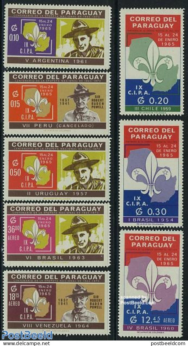 Paraguay 1965 Scouting 8v, Mint NH, Sport - Scouting - Paraguay