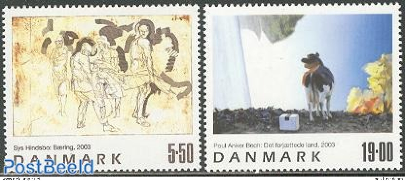 Denmark 2003 Paintings 2v, Mint NH, Nature - Cattle - Art - Modern Art (1850-present) - Paintings - Nuevos