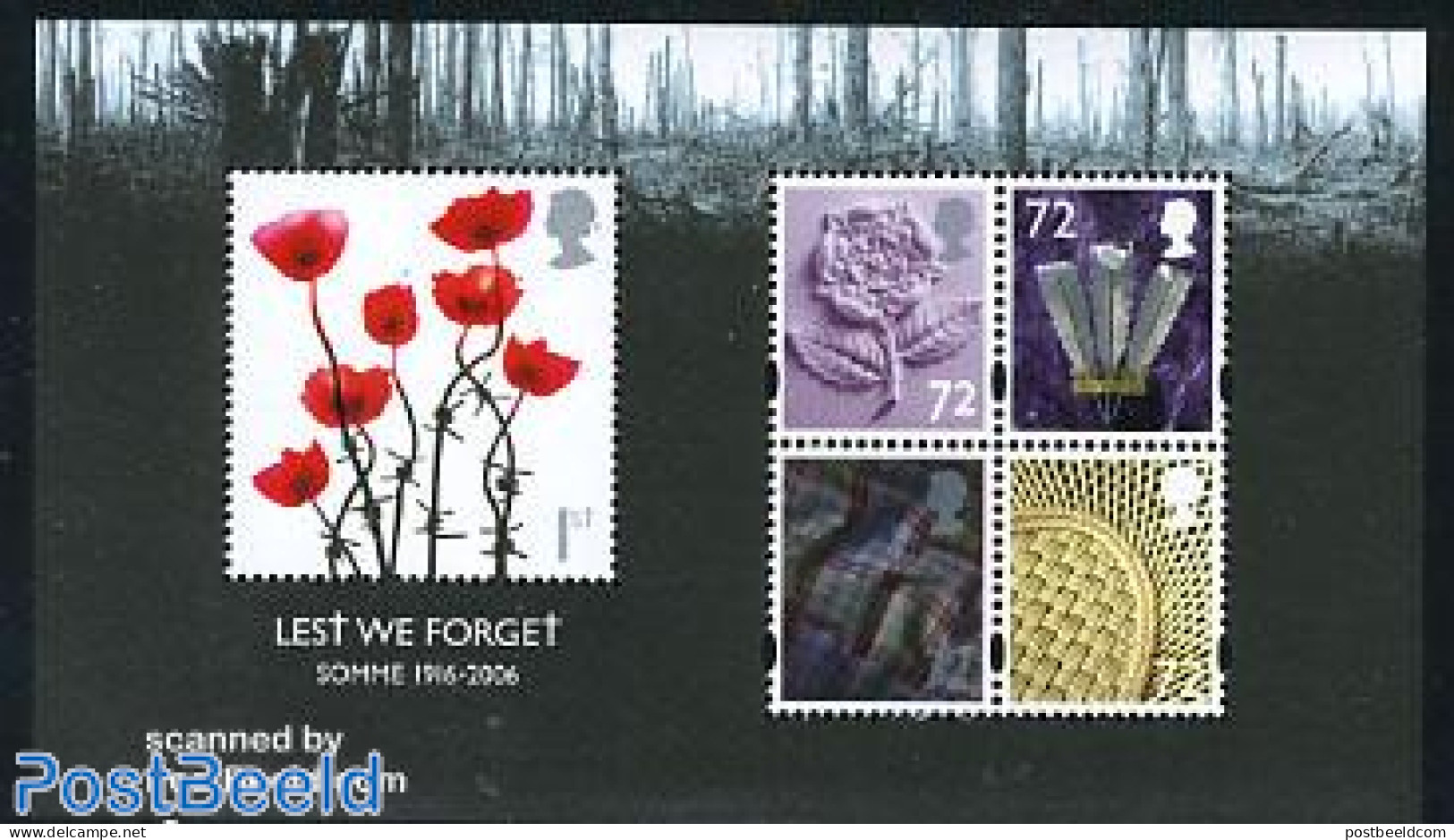 Great Britain 2006 Somme Battle 1916 S/s, Mint NH, History - Nature - History - Flowers & Plants - Unused Stamps