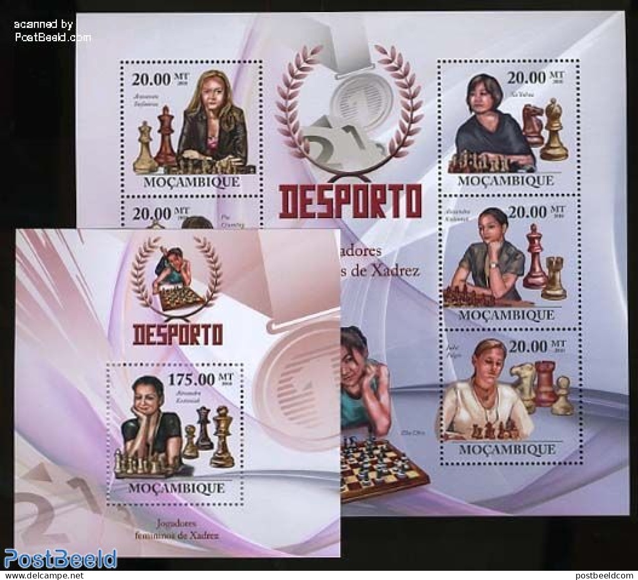 Mozambique 2010 Chess, Women 2 S/s, Mint NH, Sport - Chess - Scacchi