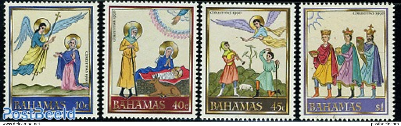 Bahamas 1990 Christmas 4v, Mint NH, Religion - Angels - Christmas - Christendom