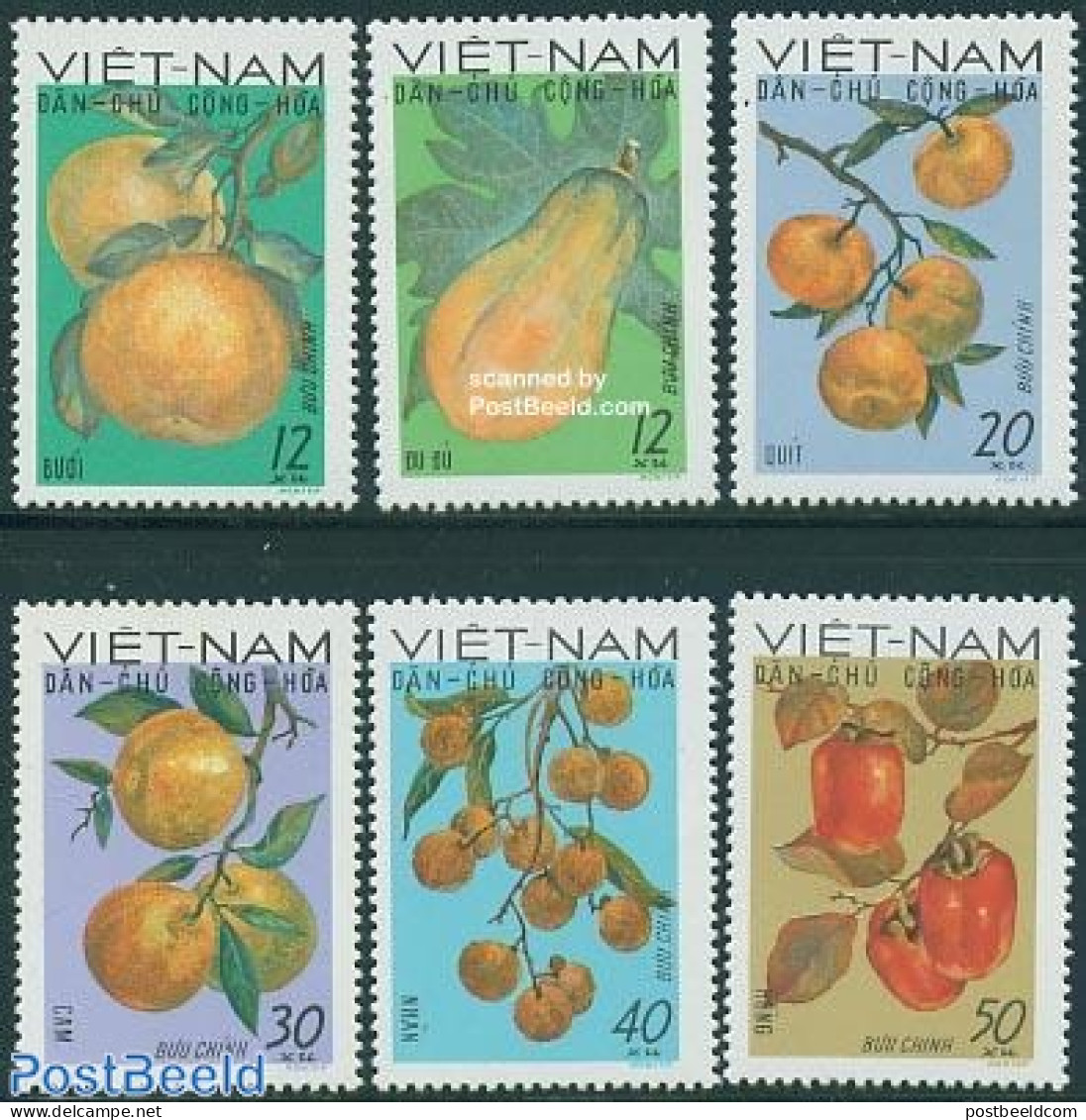 Vietnam 1969 Fruits 6v, Mint NH, Nature - Fruit - Obst & Früchte