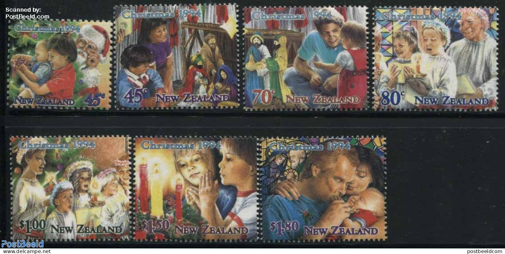 New Zealand 1994 Christmas 7v, Mint NH, Religion - Christmas - Nuevos