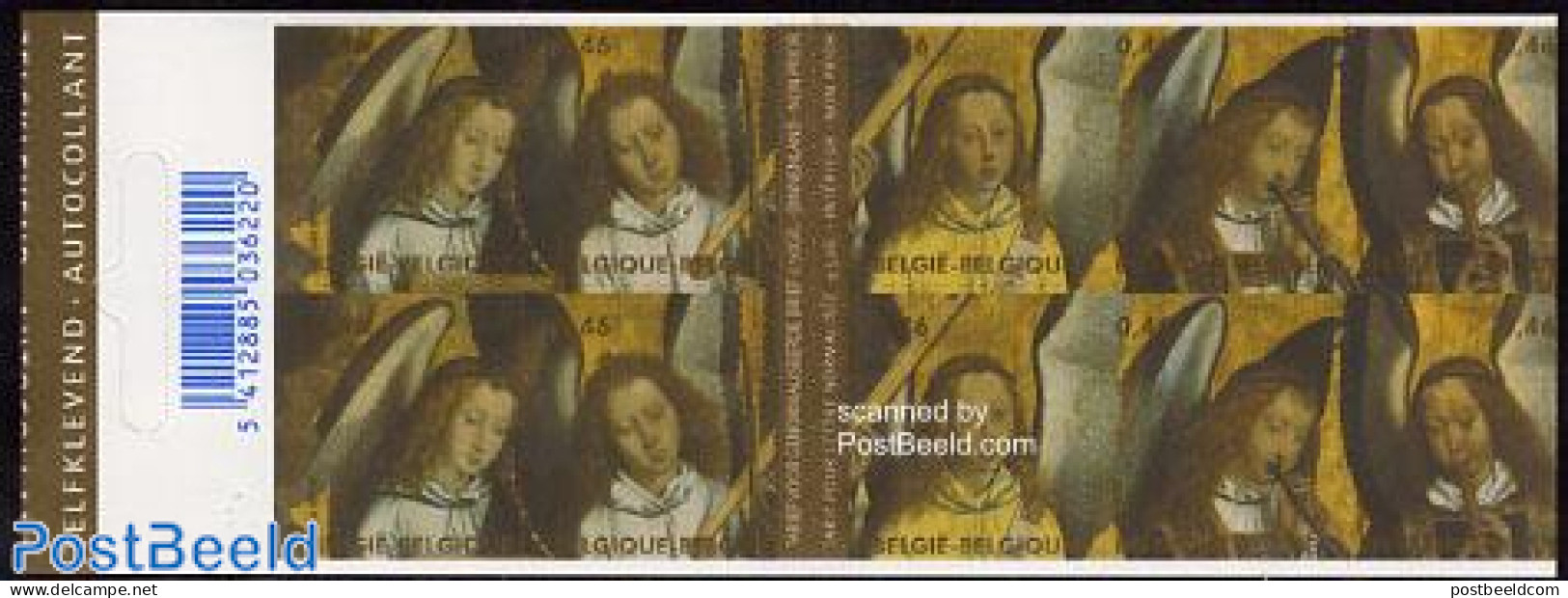 Belgium 2006 Christmas 10v In Foil Booklet, Mint NH, Religion - Angels - Christmas - Stamp Booklets - Art - Paintings - Neufs