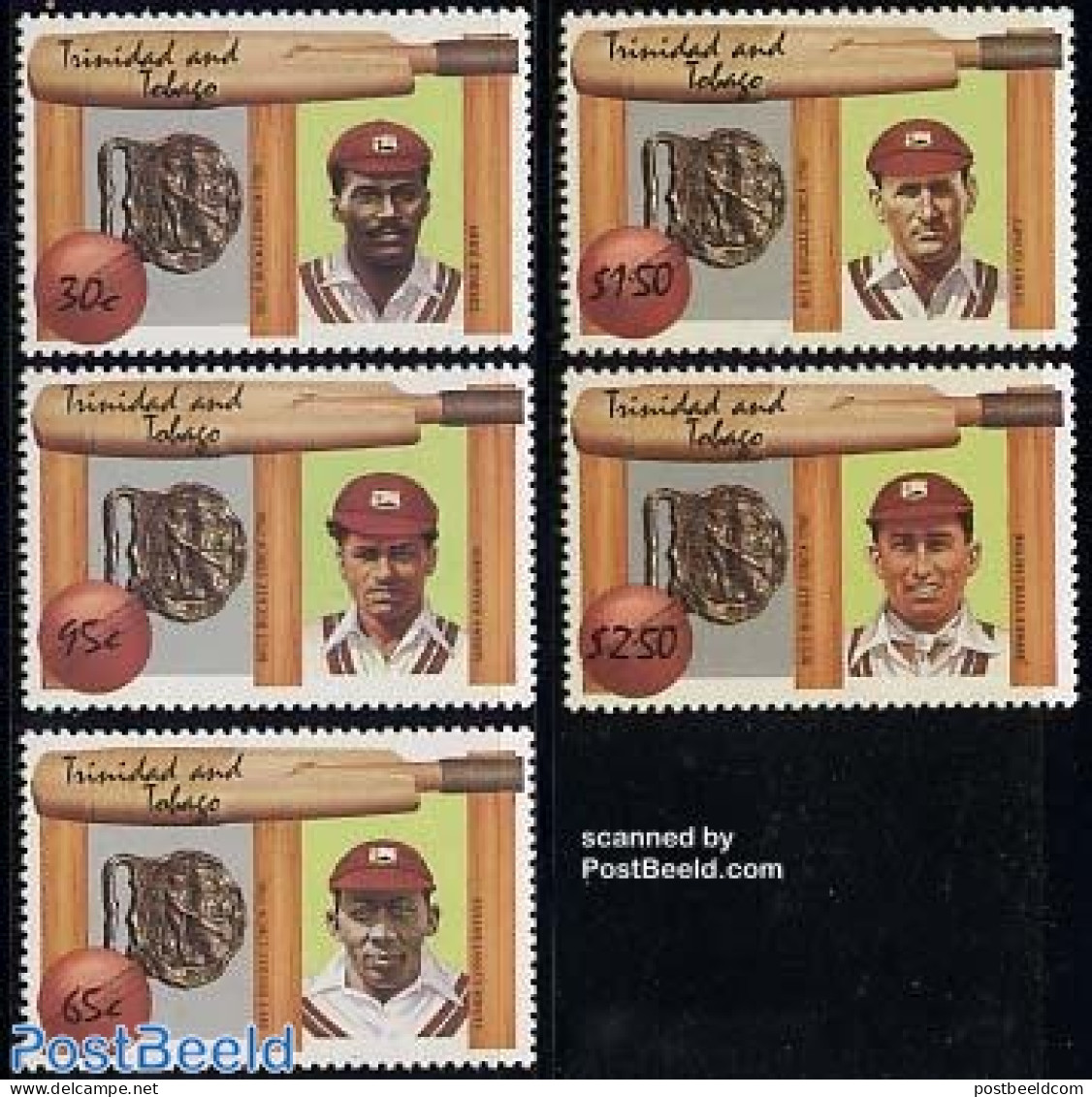 Trinidad & Tobago 1988 Cricket 5v, Mint NH, Sport - Cricket - Cricket