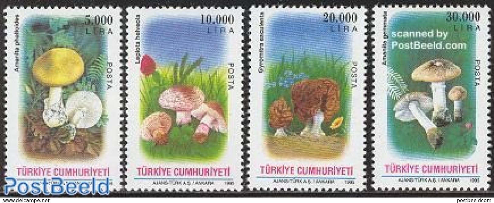 Türkiye 1995 Mushrooms 4v, Mint NH, Nature - Mushrooms - Andere & Zonder Classificatie