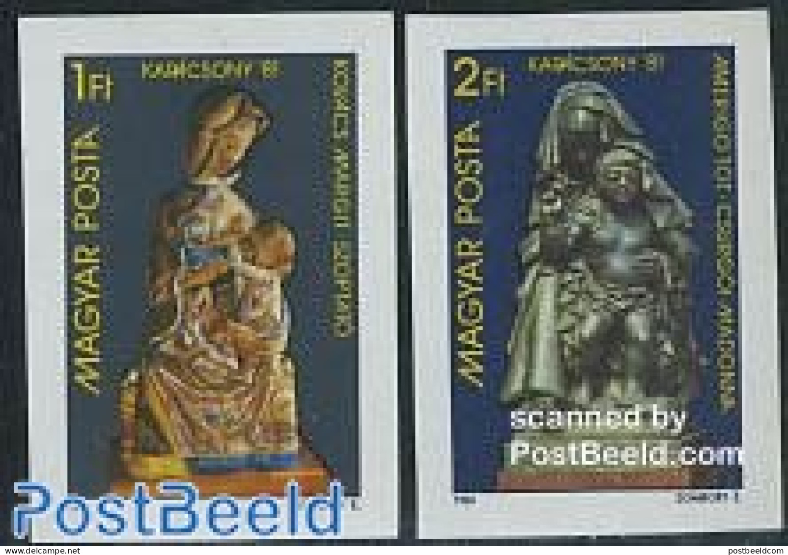 Hungary 1981 Christmas 2v Imperforated, Mint NH, Religion - Christmas - Art - Sculpture - Neufs