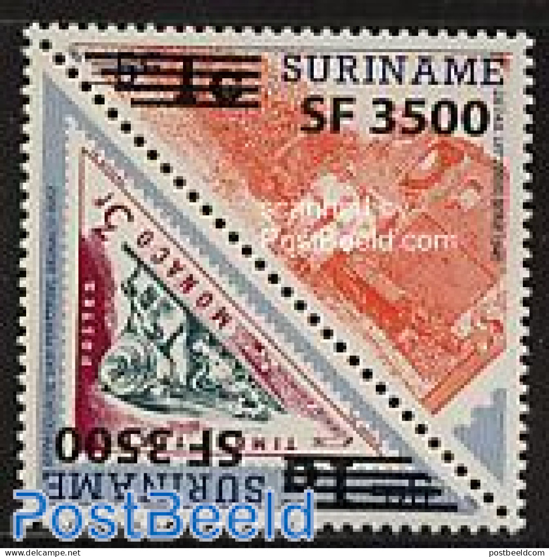 Suriname, Republic 2003 Overprints 2v, Mint NH, Transport - Railways - Treinen