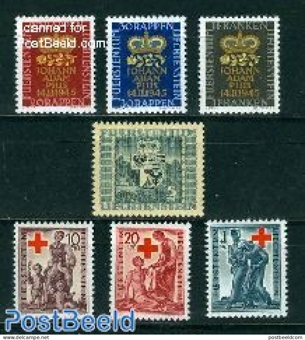 Liechtenstein 1945 Yearset 1945, Complete, 7v, Mint NH, Various - Yearsets (by Country) - Neufs