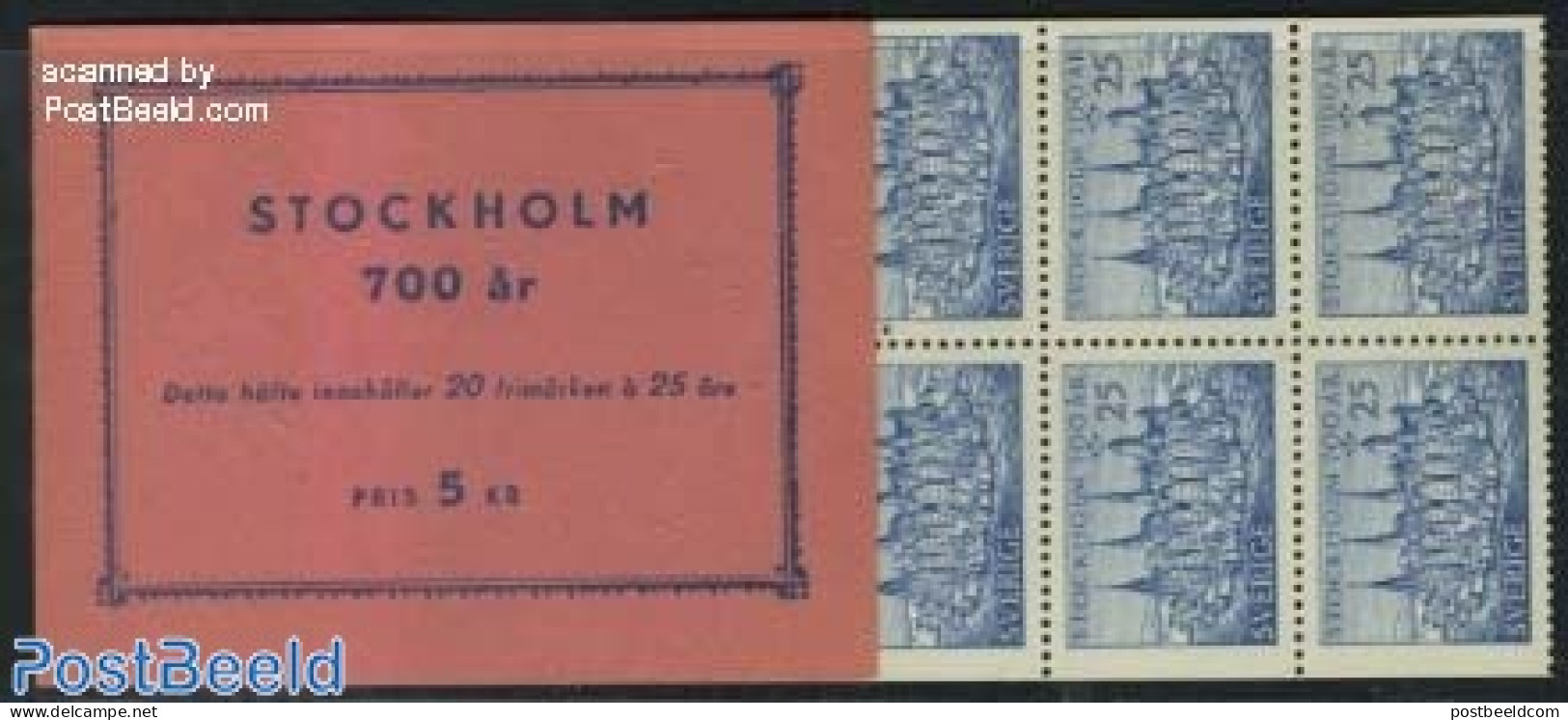 Sweden 1953 700 Years Stockholm Booklet, Mint NH, Religion - Transport - Churches, Temples, Mosques, Synagogues - Stam.. - Nuovi