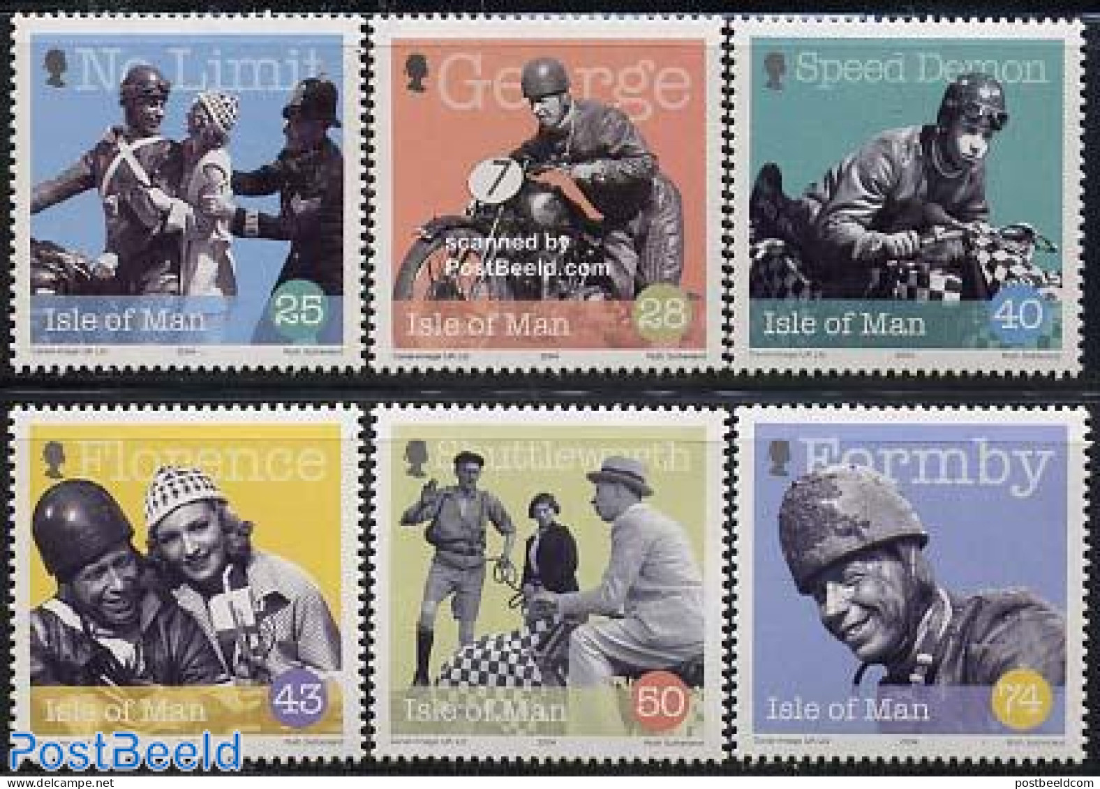 Isle Of Man 2004 George Formby 6v, Mint NH, Sport - Transport - Sport (other And Mixed) - Motorcycles - Motorfietsen