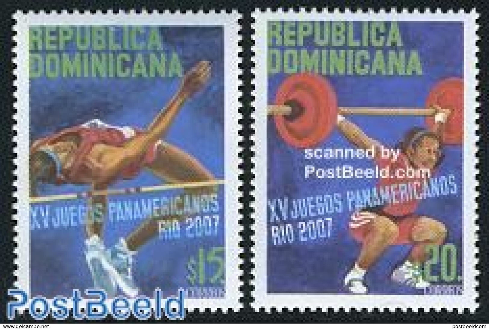 Dominican Republic 2007 Pan American Games 2v, Mint NH, Sport - Athletics - Sport (other And Mixed) - Weightlifting - Athletics