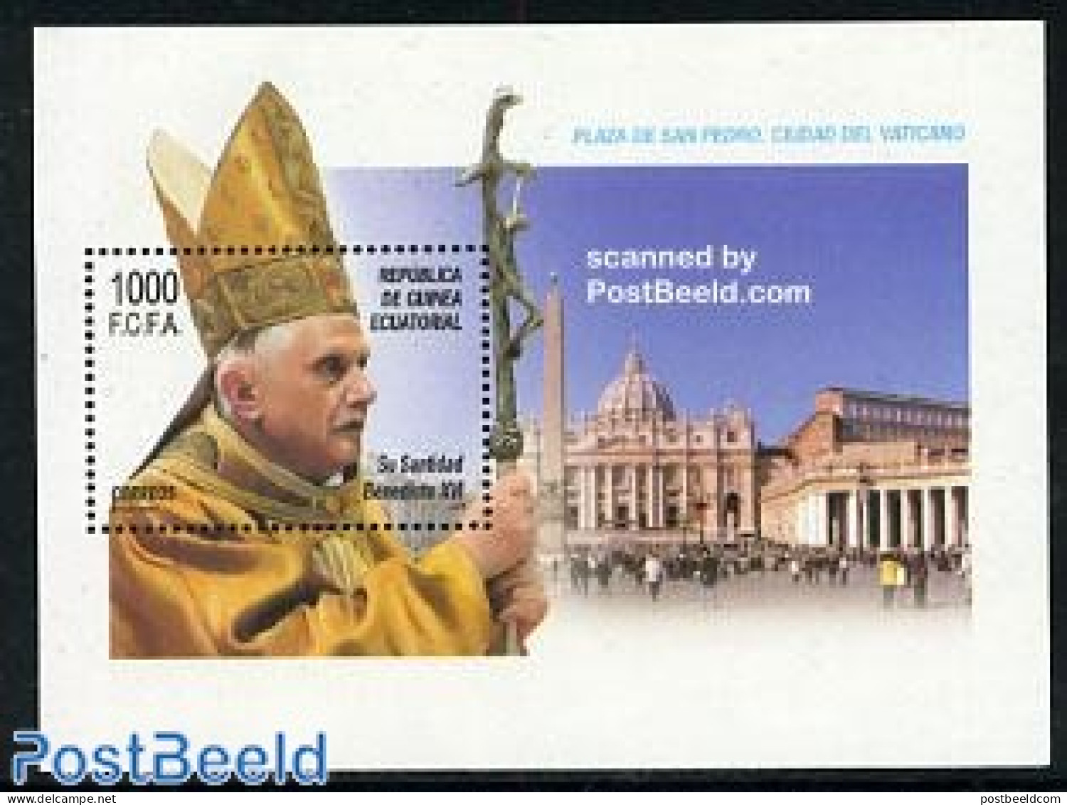 Equatorial Guinea 2006 Pope Benedict XVI S/s, Mint NH, Religion - Pope - Religion - Papes