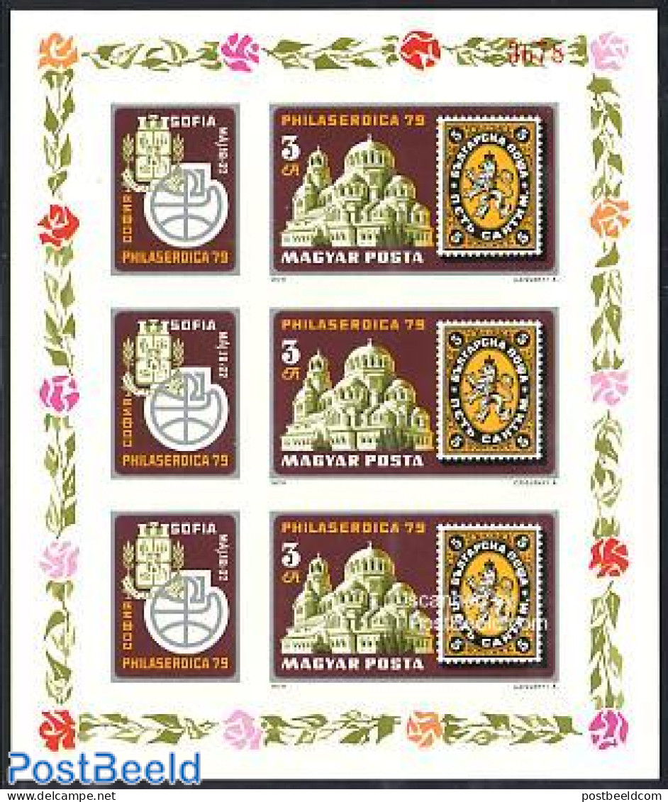 Hungary 1979 Philaserdica S/s Imperforated, Mint NH, Religion - Churches, Temples, Mosques, Synagogues - Philately - S.. - Nuovi