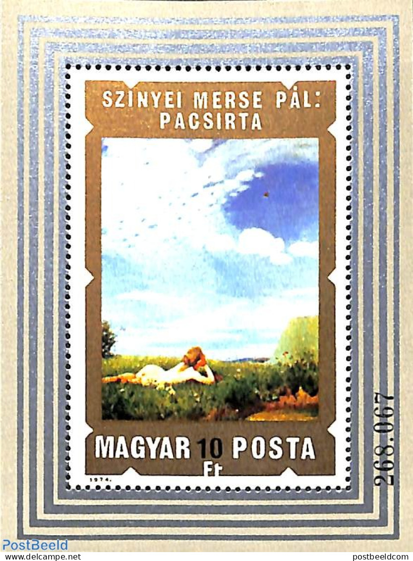 Hungary 1974 Nude Painting S/s, Mint NH, Art - Nude Paintings - Paintings - Unused Stamps