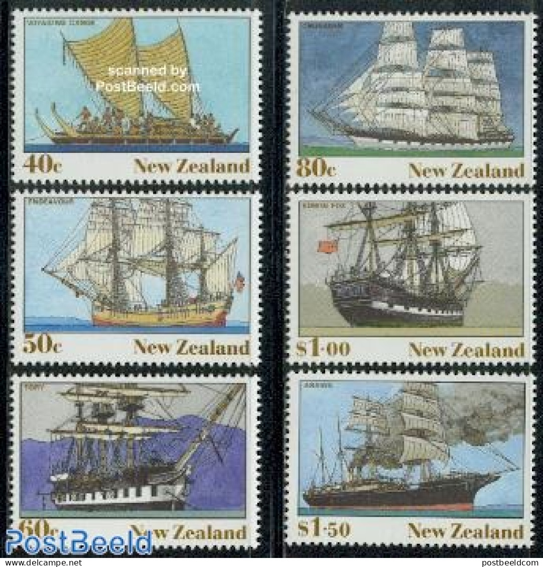 New Zealand 1990 Ships 6v, Mint NH, Transport - Ships And Boats - Ungebraucht