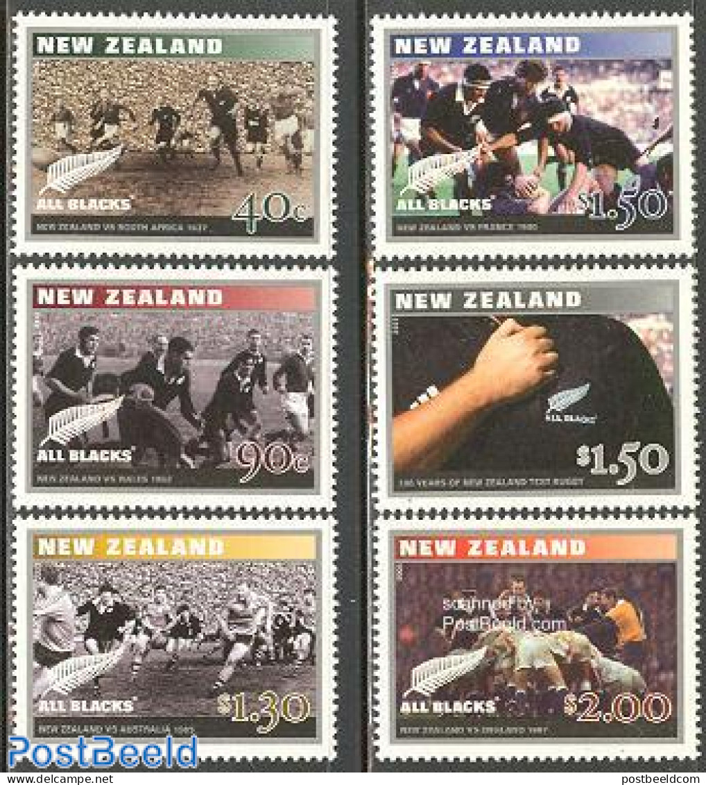 New Zealand 2003 Rugby Team 6v, Mint NH, Sport - Rugby - Sport (other And Mixed) - Neufs