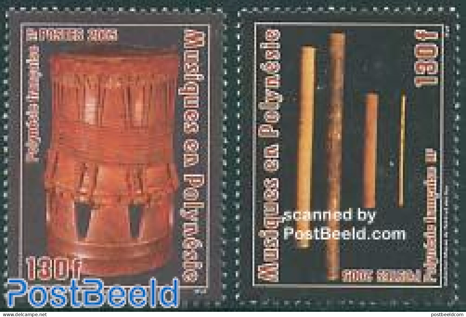 French Polynesia 2005 Music 2v, Mint NH, Performance Art - Music - Musical Instruments - Nuovi