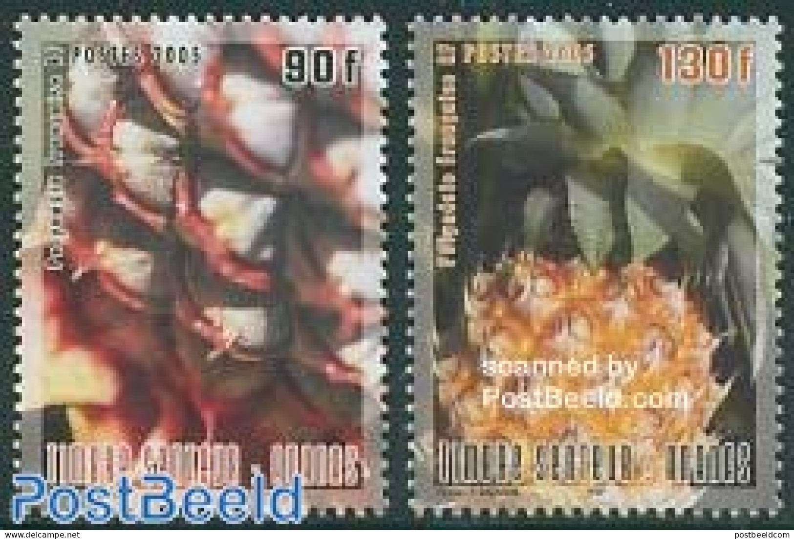 French Polynesia 2005 Ananas 2v, Fragrant Stamps, Mint NH, Nature - Various - Fruit - Scented Stamps - Ongebruikt