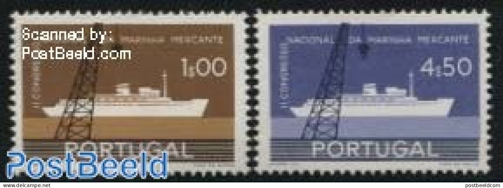 Portugal 1958 Commercial Fleet Congress 2v, Mint NH, Transport - Ships And Boats - Nuovi