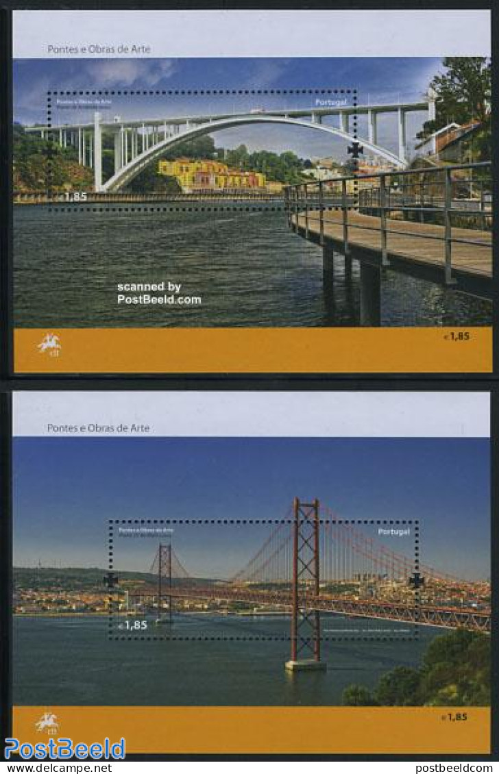 Portugal 2008 Bridges 2 S/s, Mint NH, Art - Bridges And Tunnels - Nuevos
