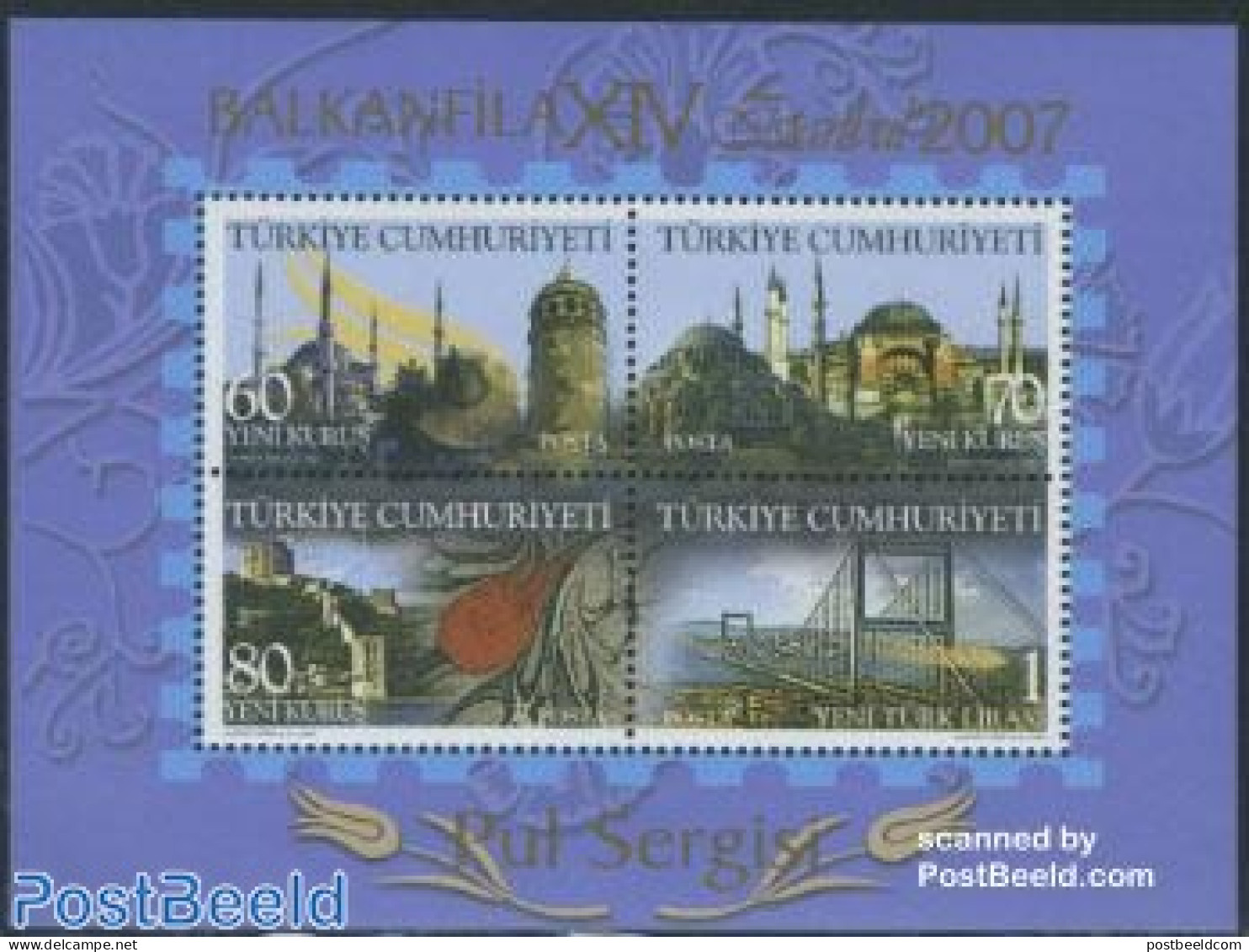 Türkiye 2007 Balkanfila S/s, Mint NH, Religion - Churches, Temples, Mosques, Synagogues - Art - Bridges And Tunnels - Other & Unclassified