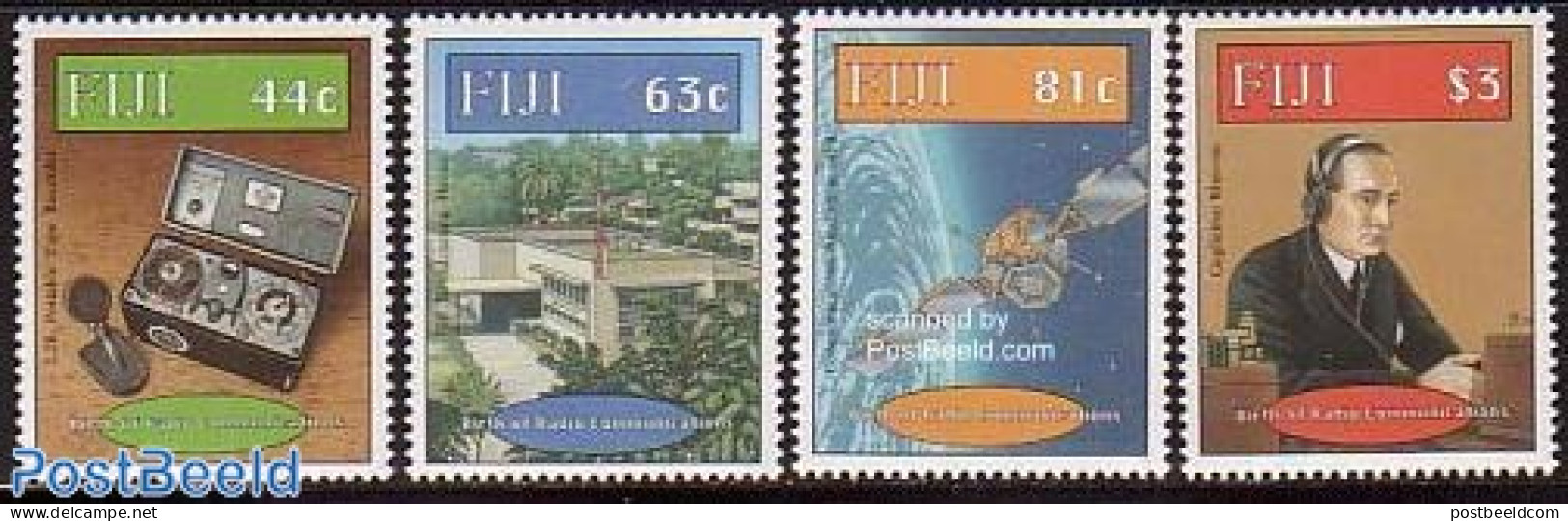 Fiji 1996 Radio Centenary 4v, Mint NH, Performance Art - Radio And Television - Telecom