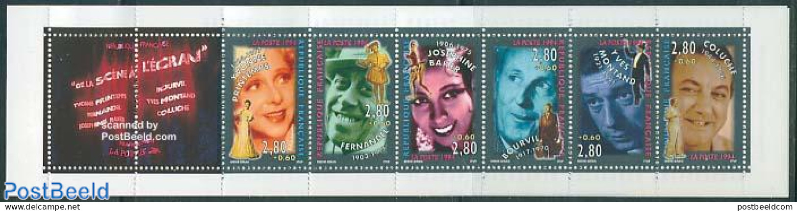 France 1994 Film 6v In Booklet, Mint NH, Performance Art - Film - Movie Stars - Stamp Booklets - Unused Stamps