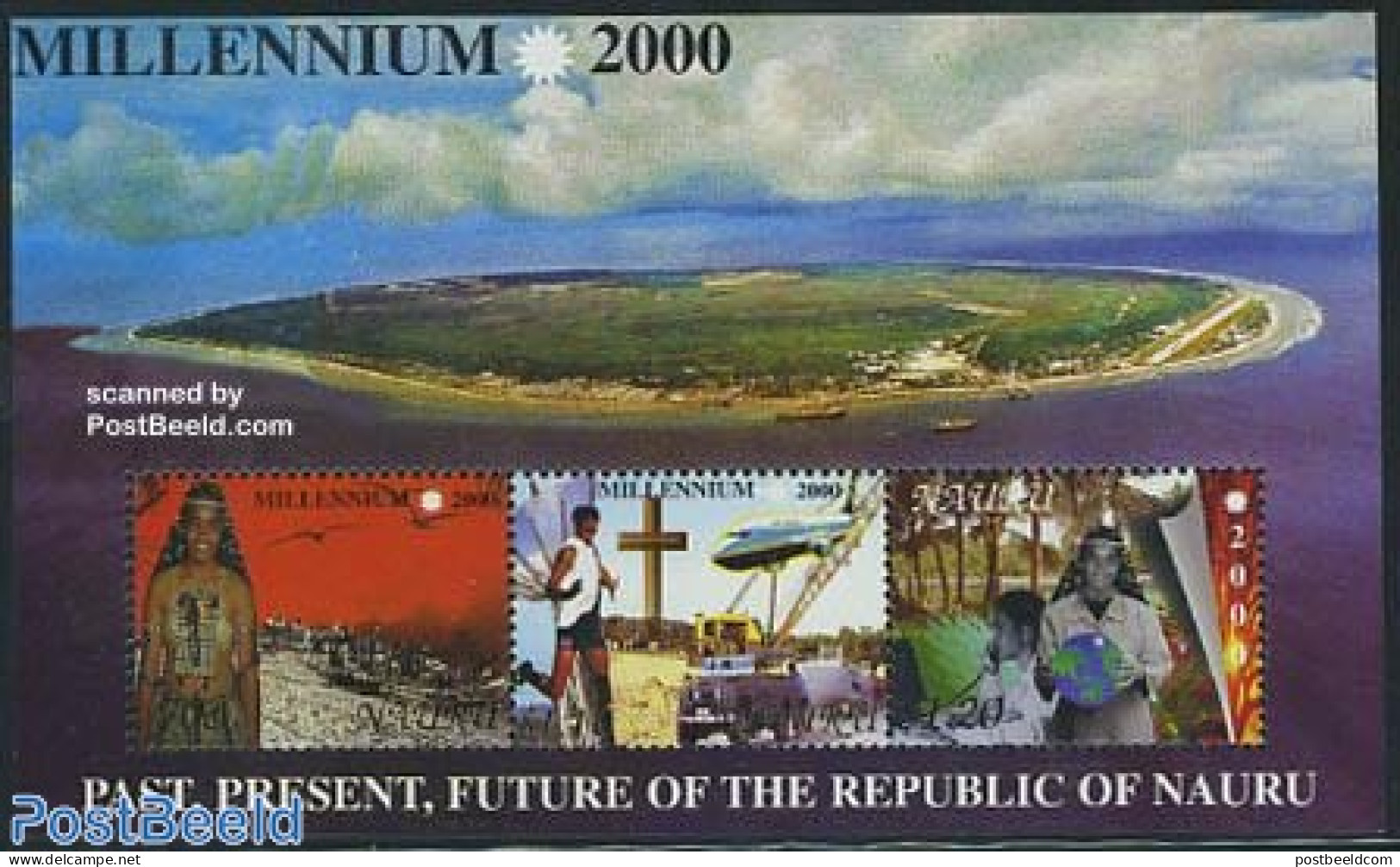 Nauru 2000 New Millennium S/s, Mint NH, Transport - Various - Aircraft & Aviation - New Year - Science Fiction - Vliegtuigen