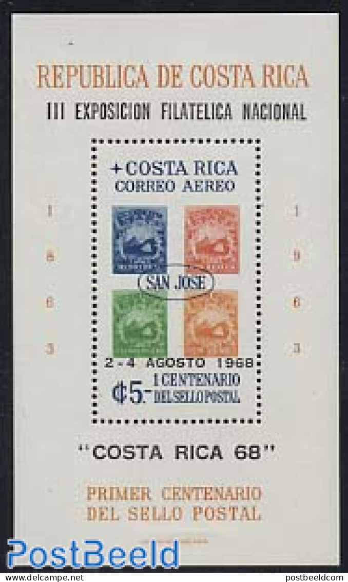Costa Rica 1968 Stamp Expo S/s, Mint NH, Stamps On Stamps - Timbres Sur Timbres