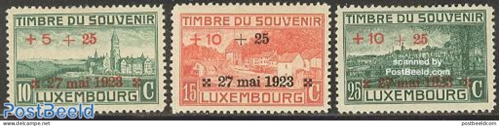 Luxemburg 1923 Leopold Visit 3v, Mint NH, Art - Bridges And Tunnels - Nuovi